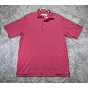 Donald Ross‎ Mens Medium Polo Golf Shirt Pink Purple Striped Delaire Florida